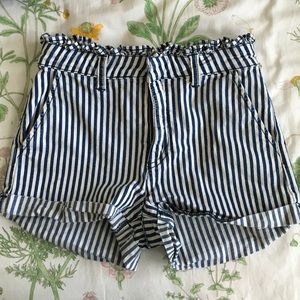 vertically striped shorts