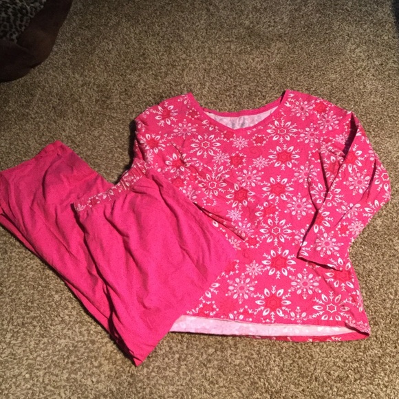 Pink and white Pj set