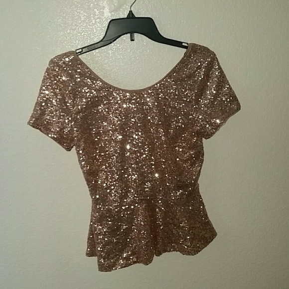NWT Forever 21 Champagne Sequin Top