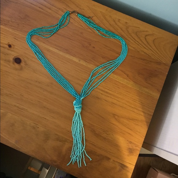 Turquoise ombré knot necklace