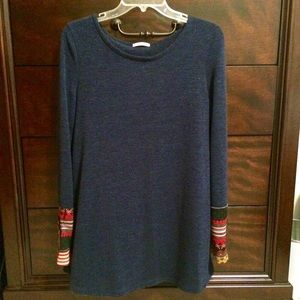 Navy Aztec detailed tunic