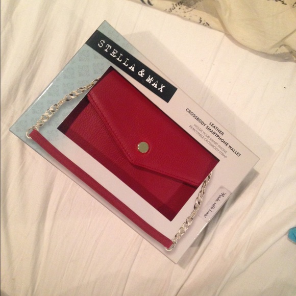 STELLA & MAX leather crossbody smartphone wallet