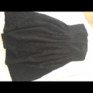 Michael Stars strapless black lace dress