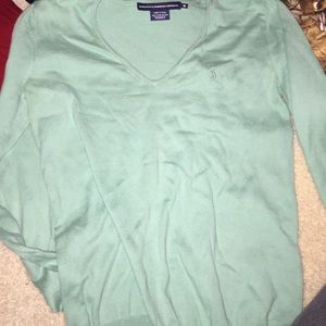 Mint green polo sweater