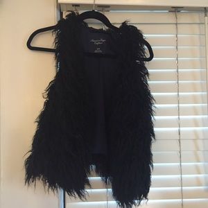 Black fur vest