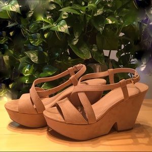 Zara Suede Platform Sandals