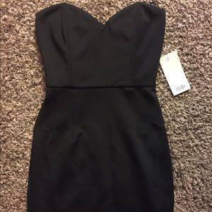 Tobi black strapless fitted dress
