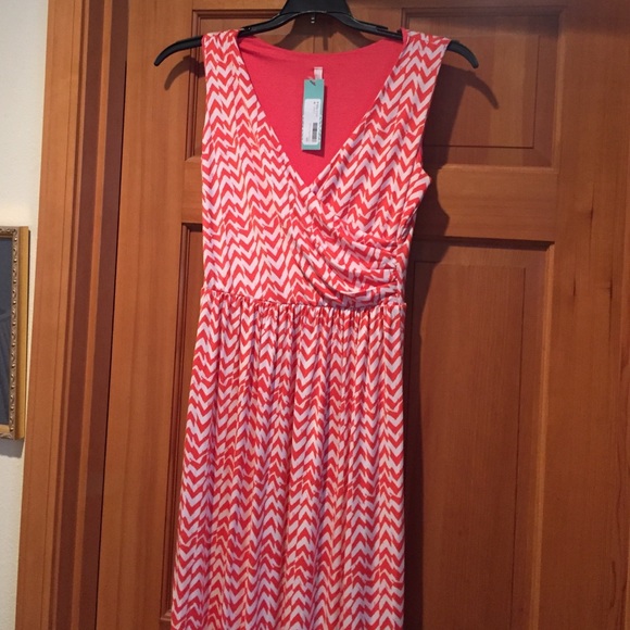 NWT Coral striped maxi dress