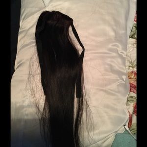 Pony tail dark brown hair extension