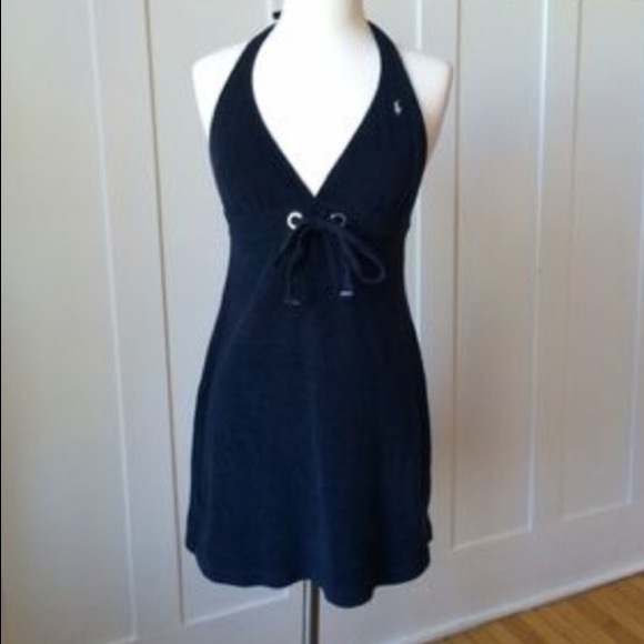 Terry cloth coverup dark navy