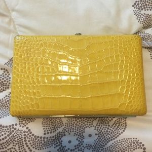 Super cute Yellow leather clutch wallet