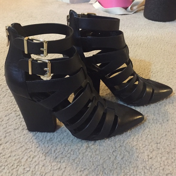 BCBGeneration Black Caged Booties