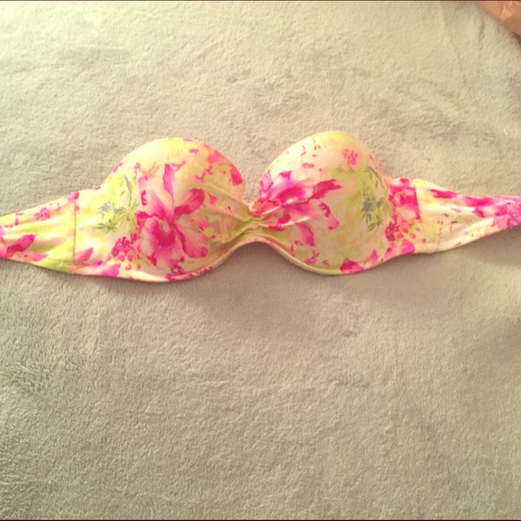 Victoria Secret pink & green flowered bandeau top