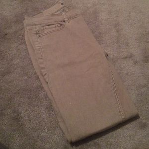 Twill pants. Color is between a grey and a tan