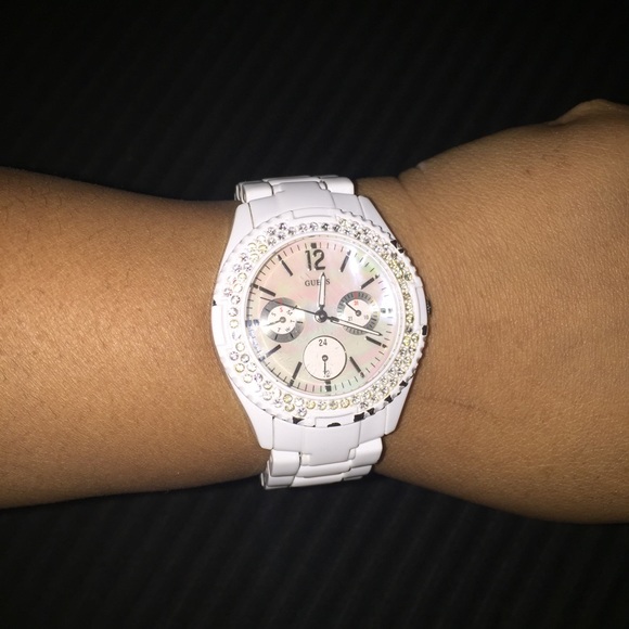 White Guess Watch