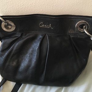 Authentic leather coach carrying bag