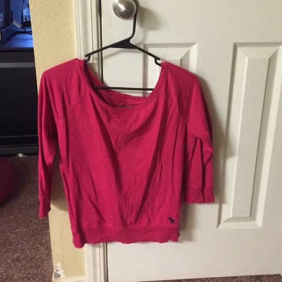 Dark pink 3/4 length sleeves top