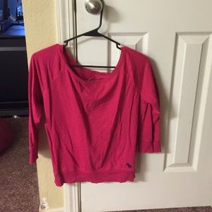 Dark pink 3/4 length sleeves top