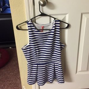 Navy blue and white striped tank