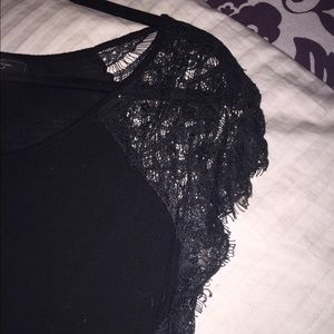 Black lace sleeve top