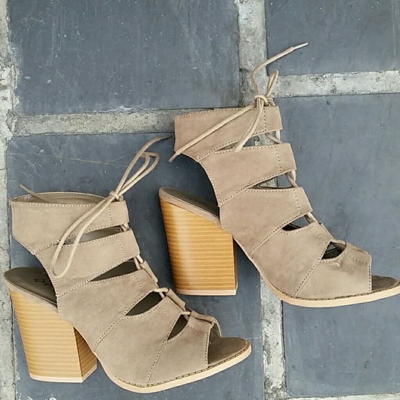 Reduced- brand new-Suade lace up heels