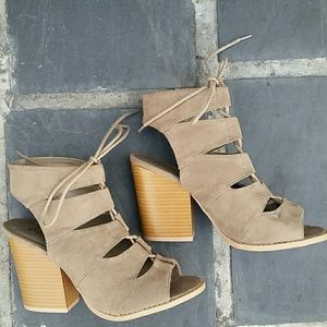 Reduced- brand new-Suade lace up heels