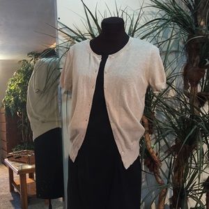 Shimmer in gold cardigan.