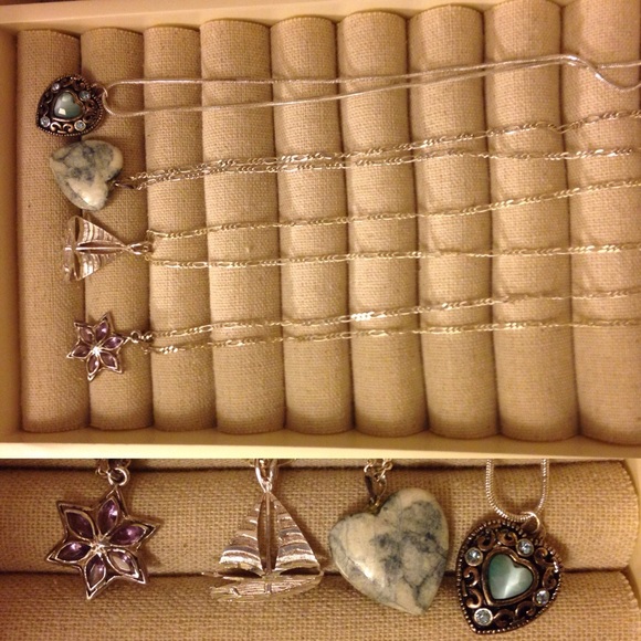 Vintage silver short necklace bundle