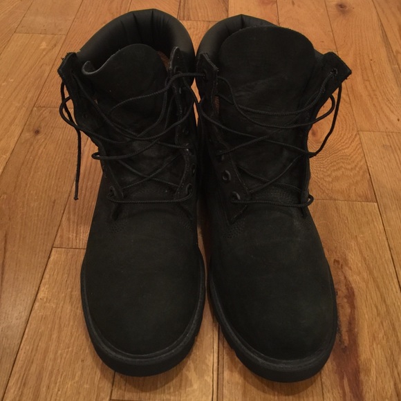 Black suede timberland 6'' boots