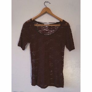 Maroon lace fitted top