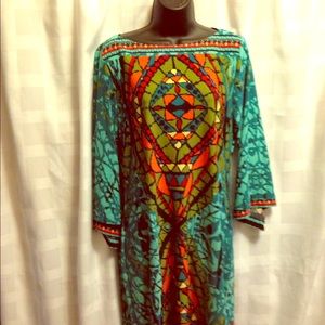Stain glass patterned size 12 Eci dress.