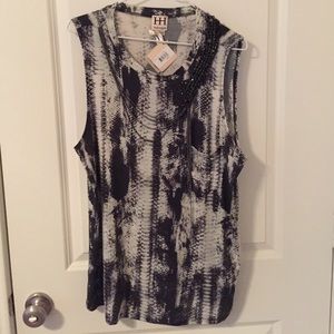 Haute Hippie snakeskin print embellished top