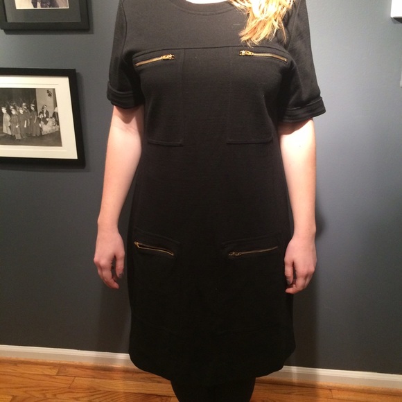 Black dress with zipper detail