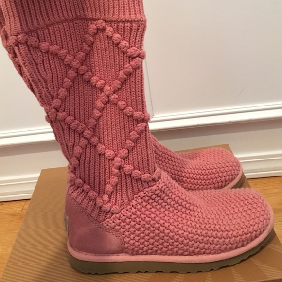pink ugg knit boots pink ugg knit boots