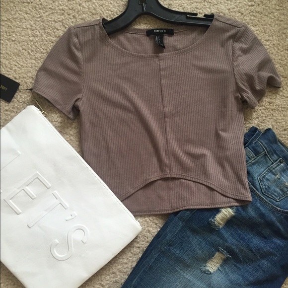 High low basic crop top