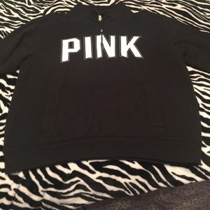 Black pink boyfriend zip up pullover