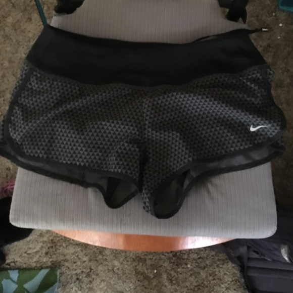 Dark checkered Nike running shorts