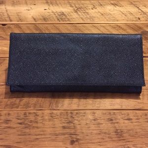 Juicy Couture Navy Blue Caviar Leather Clutch