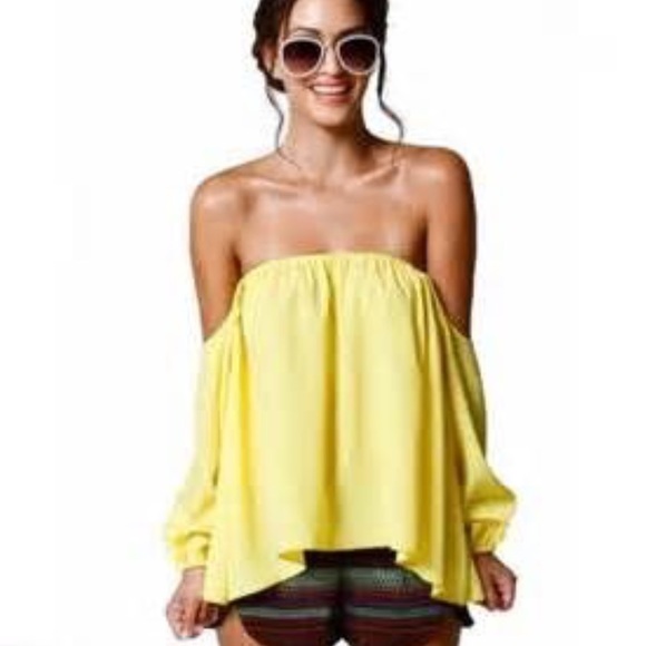 Lime Boulee Audrey Off the Shoulder Blouse
