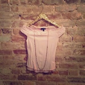 Bebe layered capsleeve crop top