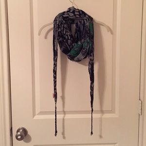 Free people green and blue scarf