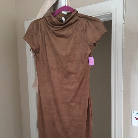 Camel bodycon dress