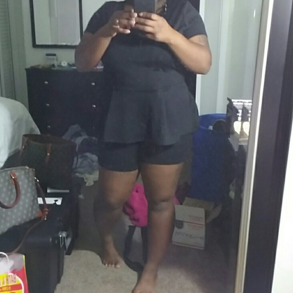 Black peplum top