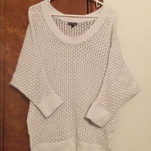 Express Shimmer Dolman Sleeve Sweater Off Shoulder