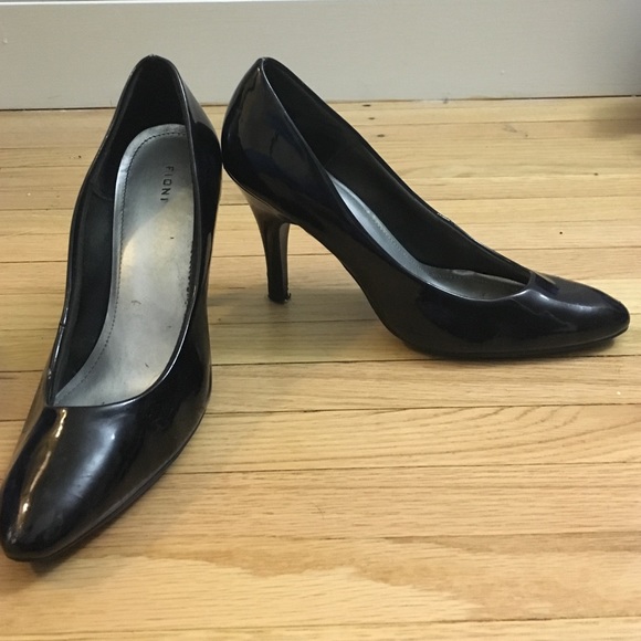 Black patent pumps
