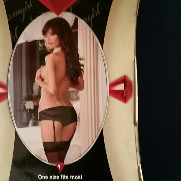 Dreamgirl Pinstripe Open Crotch Boy Short - Picture 2 of 2