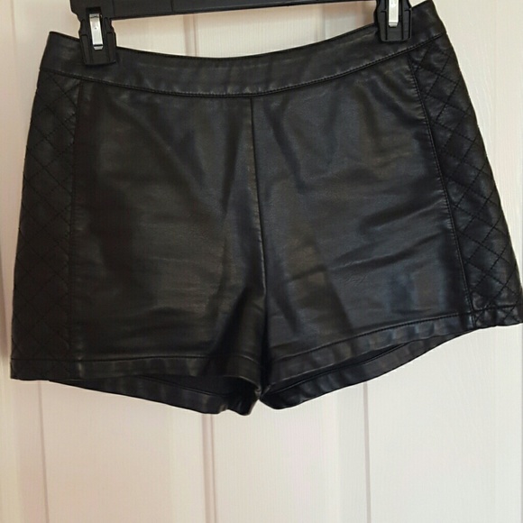 L.A. hearts high rise faux leather shorts