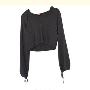 Cashmere Cropped Hoodie Sweater