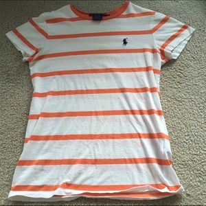 White + Orange striped polo