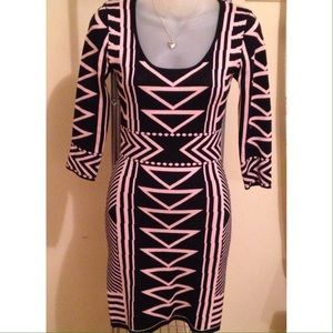 Junior's Derek Heart Pink/Black Mini Dress /Small